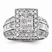 14k White Gold Diamond Engagement Ring