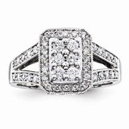 14k White Gold Diamond Engagement Ring