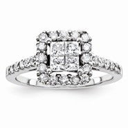 14k White Gold Diamond Engagement Ring