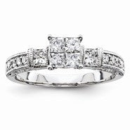 14k White Gold Diamond Engagement Ring