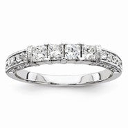 14k White Gold Diamond Band Ring