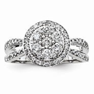 14k White Gold Diamond Engagement Ring
