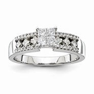 14k White Gold Diamond Engagement Ring