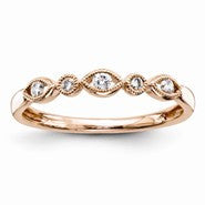 14k Pink Gold Diamond Fashion Ring
