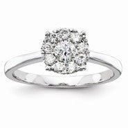 14k White Gold Diamond Engagement Ring