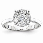 14k White Gold Diamond Engagement Ring