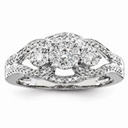 14k White Gold Diamond Fashion Ring
