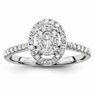 14k White Gold Engagement Diamond Ring