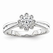 14k White Gold Diamond Engagement Ring