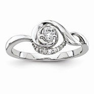 14k White Gold Diamond Engagement Ring