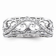 14k White Gold Diamond Fashion Ring
