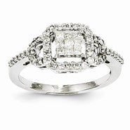 14k White Gold Diamond Ring