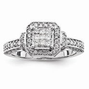 14k White Gold Diamond Ring