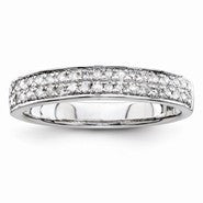 14k White Gold Diamond Wedding Band