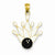 14ky & Enamel 7 Pin & Bowling Ball Pendant, Pendants for Necklace
