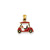 Enameled Golf Cart Charm in 14k Gold