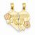 14k Gold Two-tone Break-apart Mother & Daughter Pendant, Pendants for Necklace