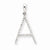 14k White Gold Diamond Initial A Pendant, Pendants for Necklace
