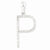 14k White Gold Diamond Initial P Pendant, Pendants for Necklace