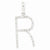 14k White Gold Diamond Initial R Pendant, Pendants for Necklace