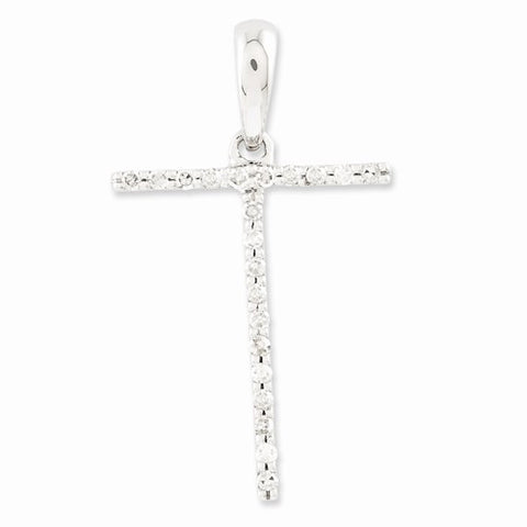 14k White Gold Diamond Initial T Pendant, Pendants for Necklace