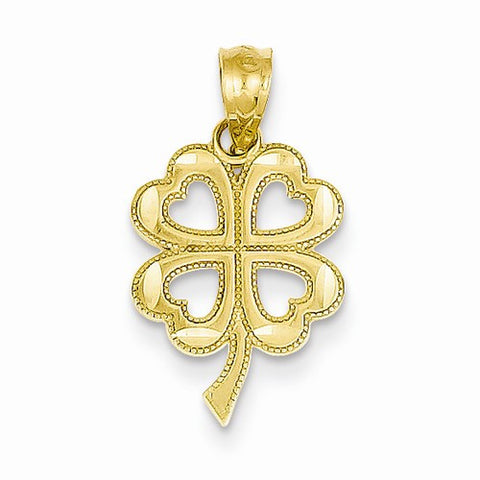 14k Gold Four Leaf Clover Pendant, Pendants for Necklace