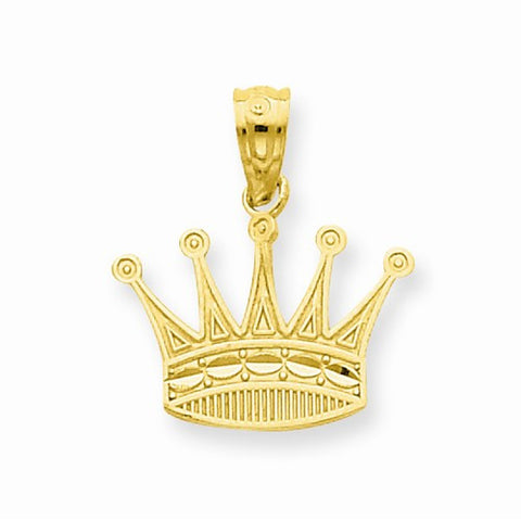 14k Gold Crown Pendant, Pendants for Necklace