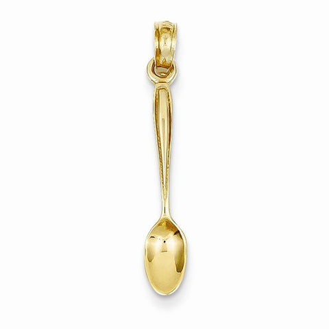 14k Gold 3-D Table Spoon Pendant, Pendants for Necklace