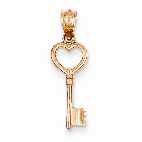 14k Rose Gold Key Pendant, Pendants for Necklace