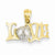 14k Yellow Gold Rhodium Plated Love with Peace Pendant, Pendants for Necklace