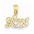 14k Gold Yellow Diamond Cut Love Pendant, Pendants for Necklace