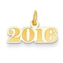 14k Gold Horizontal 2016 Charm hide-image