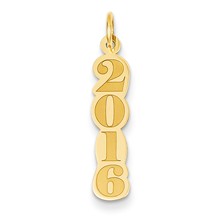 14k Gold Vertical 2016 Charm hide-image