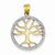 14k Gold Polished Tree of Life w/ .20 ct. Diamond Pendant, Pendants for Necklace