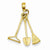 14k Gold Moveable Shovel and Rakes Pendant, Pendants for Necklace