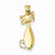 14k Gold Diamond Cat Pendant, Pendants for Necklace