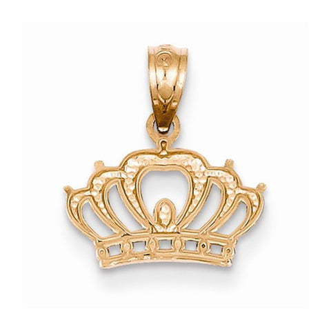 14k Rose Gold Crown Pendant, Pendants for Necklace
