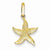 14k Gold Textured Hollow Starfish Pendant, Pendants for Necklace