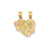 Break-apart Big Sis and Little Sis Heart Charm in 14k Gold Two-tone