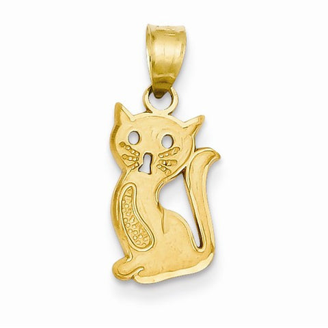 14k Gold Cat pendant, Fine Pendants for Necklace
