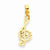 14k Gold Treble Clef Pendant, Pendants for Necklace