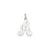 Die Struck Initial A Charm in 14k White Gold