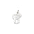 Die Struck Initial C Charm in 14k White Gold