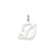 Die Struck Initial D Charm in 14k White Gold