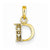 14k Gold Polished .01ct Diamond Initial D Pendant, Pendants for Necklace
