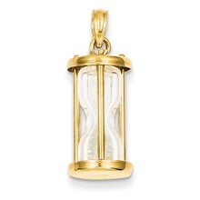 14k Gold Polished 3-D Hourglass Charm hide-image