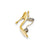 Solid 3-Dimensional .01ct Diamond High Heel Charm in 14k Gold & Rhodium
