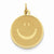 14k Gold Solid Polished Smiley Face Pendant, Pendants for Necklace