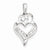 14k White Gold Diamond MOM Heart Pendant, Pendants for Necklace