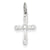 14k White Gold Diamond Cross Charm hide-image